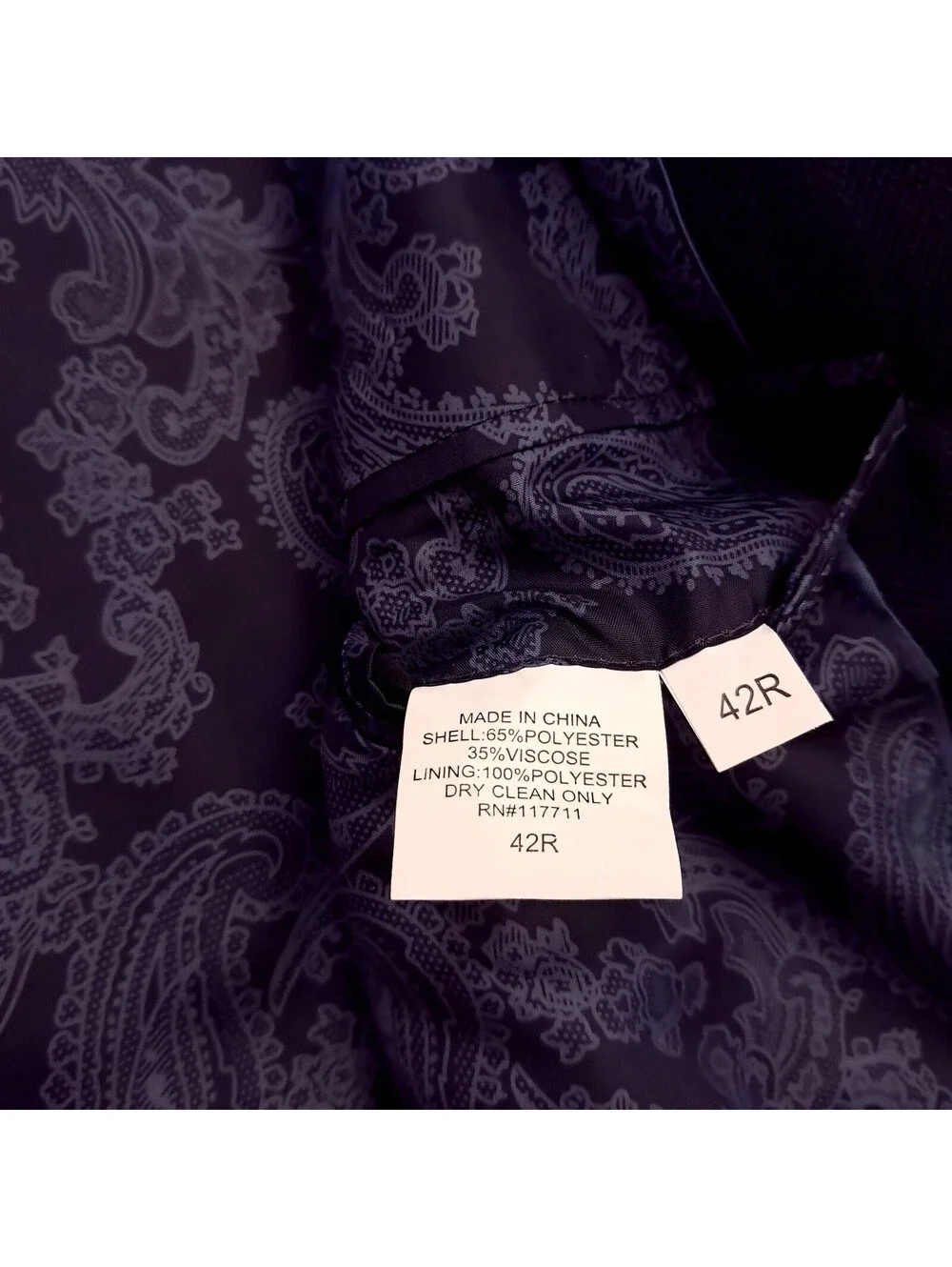 NEW Alan Flusser blazer sz 42R 42 regular navy blue herringbone suit jacket